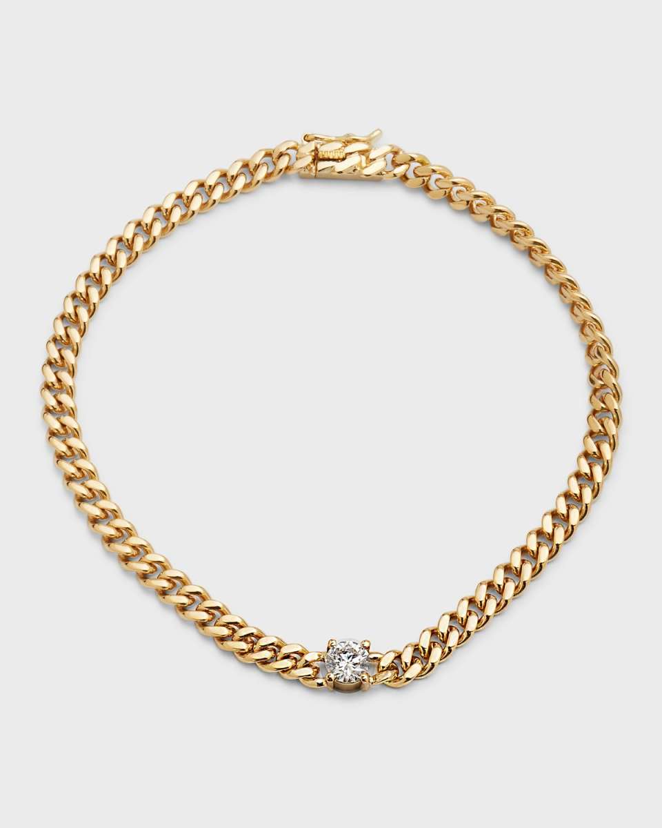 18k Yellow Gold Diamond Link Bracelet